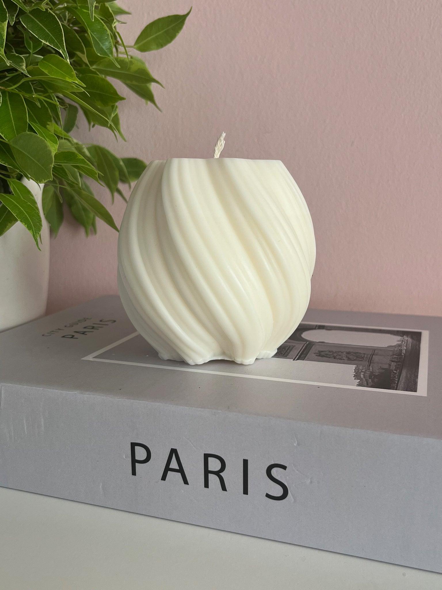 Swirl-lys i Sojavoks | Håndlavet Design uden Duft