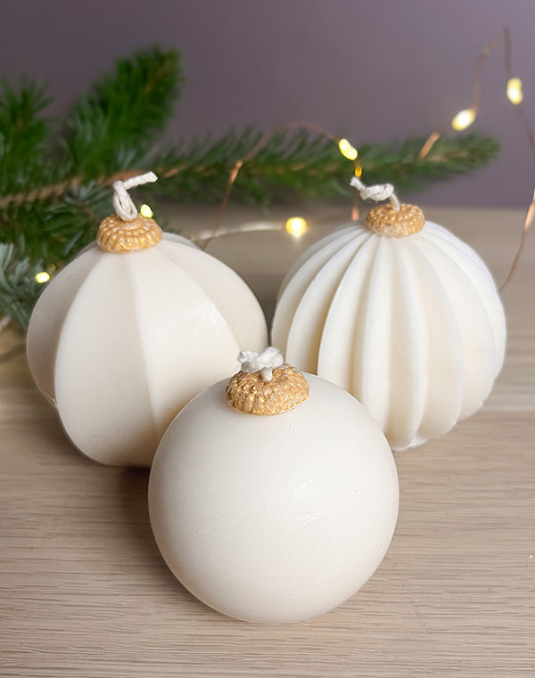 Julekugle – håndstøbt sojalys