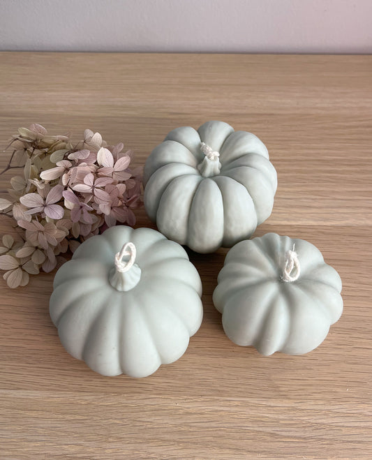 Støvgrøn græskarlys i sojavoks